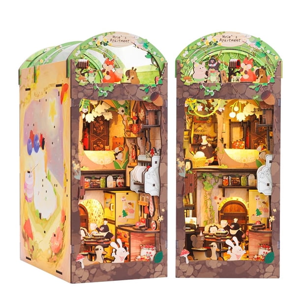 Kit de rincón para libros CUTEBEE, cuaderno de libros en miniatura, casa, rompecabezas 3D