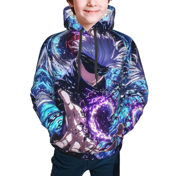 Ju-jutsu Gojo Kai-sen Kids' Hoodie 3d Print Sweatshirt Soft Pullover Hooded With Big Pockets For Boys Or Girls Small