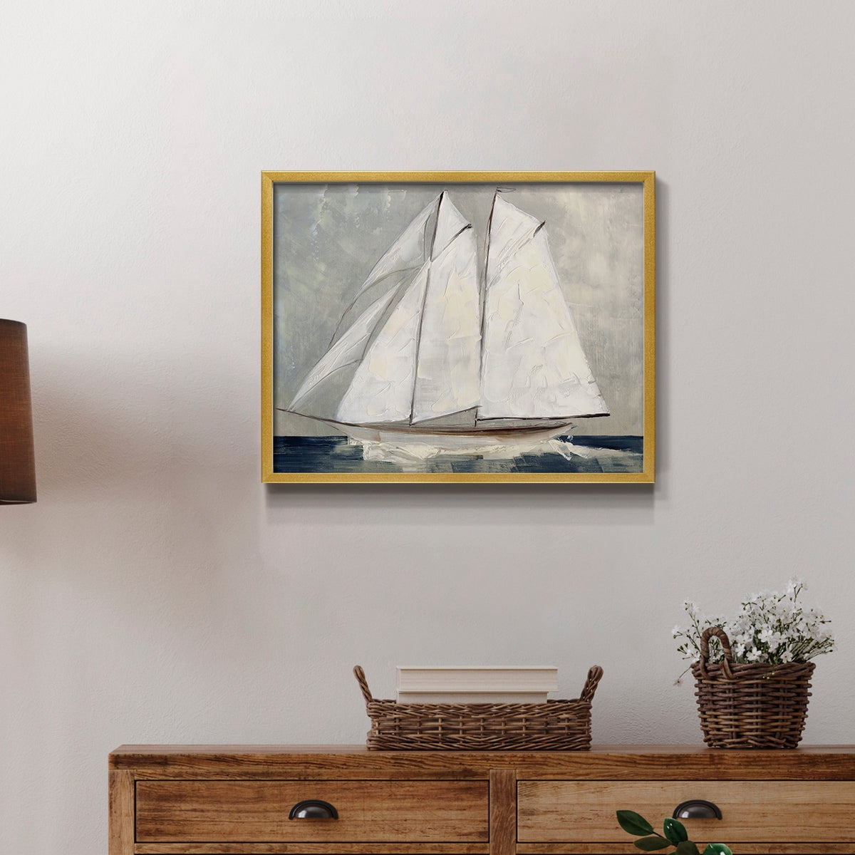 Setting Sail by Sally Swatland - Restickable Framed Giclée Print