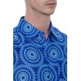 thumbnail image 3 of LA LEELA Men's Hawaiian Shirts Short Sleeve Button Down Shirt Mens Summer Holiday Beach Shirts Casual Aloha Tropical Shirts for Men Funny L Ethnic Print, Blue, 3 of 6