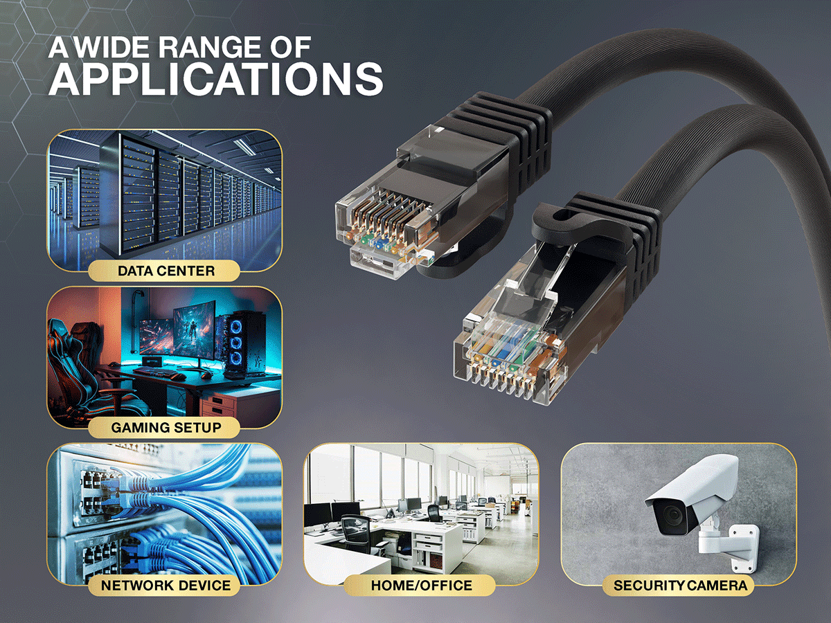 Cable Leader 100ft Cat6a UTP 10G Ethernet Network Patch Cable Snagless 24AWG Bare Copper, Black
