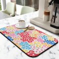 thumbnail image 2 of 2 Pack Washable Rubber Bohemian Vintage Floral Dish Drying Mats for Kitchen Counter Home Large Coffee Bar Pad Accessories and Decor for Utensils Stemware (2pcs 19.5''x12''), 2 of 6