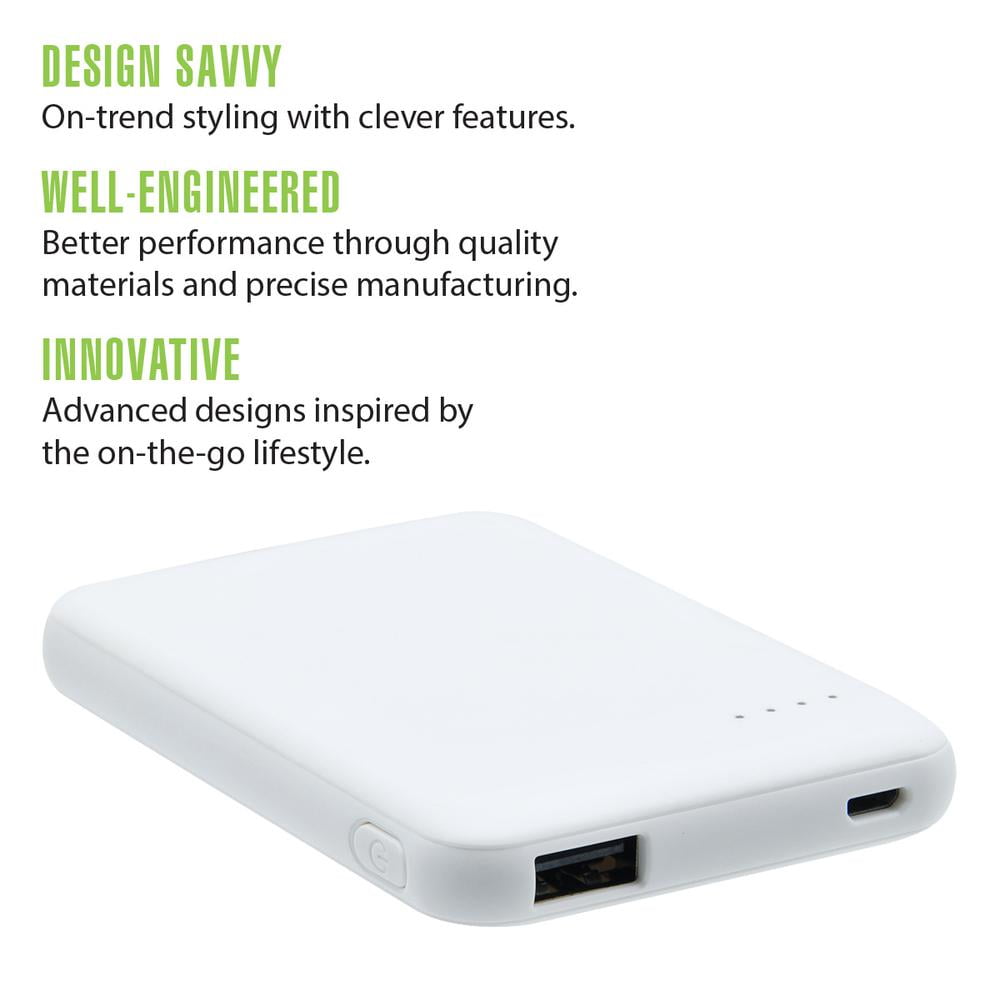 Rove RV02242 White 5000mAh USB-A Rechargeable Lithium Battery Power Bank
