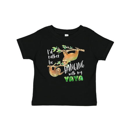 

Inktastic Id Rather Be Hanging with My Yaya- Cute Sloths Gift Baby Boy or Baby Girl T-Shirt