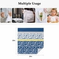 thumbnail image 4 of Blue Yellow Cloth Napkins, Botanical Floral Motifs Wildflower Striped Washable and Reusable Dinner Napkins Set of 8, Table Napkin for Kitchen Party Birthday Wedding Hotel Housewarming 20"x20", 4 of 8