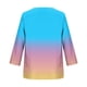 thumbnail image 4 of Xuyuer Women's Holiday Floral Print V-Neck 3/4 Sleeve Casual Loose Shirt, 4 of 5