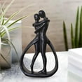 thumbnail image 6 of perfk Couple Statue Lovers Sculpture for Tabletop Entrance Cabinet Home Decoration Black, 6 of 8
