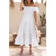 thumbnail image 5 of Vestido PRETTYGARDEN con mangas abullonadas, escote cuadrado y fruncido, talla M, 5 of 8