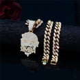 thumbnail image 2 of Men Women Hip Hop Masked Portraits&Letters SLMBA Pendant Necklace Crystal Cuban Chain HipHop Iced Out Bling Necklaces Fashion Charm Jewelry, 2 of 6