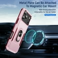 thumbnail image 2 of Dteck for iPhone 17 Pro Case with Kickstand Armor Magnetic Ring Rugged Protective Military Grade Shockproof Case Cover for iPhone 17 Pro,Pink+Rose, 2 of 9