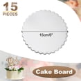 thumbnail image 2 of 15pcs Cake Board Round, 6 inch Cake Circle Base Cake Plate Round Cardboard Base, Silver, 2 of 6
