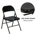 thumbnail image 5 of VECELO Set of 4 Metal Folding Chairs with Triple Braced & Double Hinged Back for Home Office, Black, 5 of 8
