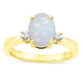 thumbnail image 2 of Star K � 3 Three Stone Oval Genuine Opal Classic Engagement Promise Ring, 2 of 9