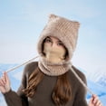 thumbnail image 4 of Women Warm Trapper Hat Winter Windproof Earflap Cute Bear Ears Hats Leather Faux Fur Lining Cold Hunting Winter Ski Hats, 4 of 5