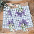 thumbnail image 4 of Purple Lavender Kitchen Towels Set of 2, Water Absorbent Dish Towel, Spring Daisy Butterfly Plants Watercolor Blue Decorative Hand Towels - Quick Drying Cloth for Cooking Baking, 18x28 Inch, 4 of 8