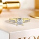 thumbnail image 2 of JeenMata Anillo de Bodas de Corte Princesa de 1,75 Quilates - Anillo de Promesa - Anillo con Canal Pavé - Anillo con Puntas - Anillo de Compromiso - Baño de Oro Amarillo de 18 K sobre Plata, 2 of 7