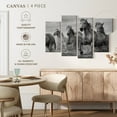 thumbnail image 5 of Elephant Stock Sprinting Camargue Horses Wall Art - Horizontal Multi Panel Canvas - Living Room Wall Decor - Animal Multi Panel - Gray And Black Decor - 68" x 42", 5 of 8