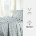 thumbnail image 5 of Noble Linens 4 Piece 300TC Cotton Printed Sheets, Bohemian Garden Blue, California King, 5 of 10