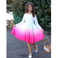 thumbnail image 4 of Arshiner Girls Long Sleeve Stretchy Dress A line Twirly Skater School Party Dress, 4 of 6