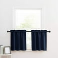 thumbnail image 3 of Cuxi Short Curtain for Kitchen, Cafe Window Treatment, Rod Pocket Small Curtain for Bathroom Rv Cabin, Light Filtering Decorative Panel Set of 2, 2X Short Curtains Navy, 3 of 3