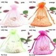 thumbnail image 2 of 50pcs 9x12cm Decoration Wedding Transparent Candy Box Sheer Organza Packaging Jewelry Pouches Gift Bags ORANGE, 2 of 8
