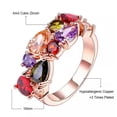 thumbnail image 2 of 18K Rose Gold Plated 7 Color AAA Cz Ring Womens Engagement Wedding Band Size 6-9, 2 of 9