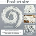 thumbnail image 2 of Guvpev 2Pcs Christmas Norfolk Pine Garland, 6FT Artificial Flocked White Norfolk Pine Garland for Mantel, Real Touch Faux Greenery Garlands for Indoor Outdoor Christmas Decorations, Seasonal Decor, 2 of 7