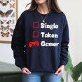 thumbnail image 4 of EcoLoom Gamer Valentine Gifts Single Taken Gamer Funny Midweight Crewneck Sweatshirt Navy-XL, 4 of 4