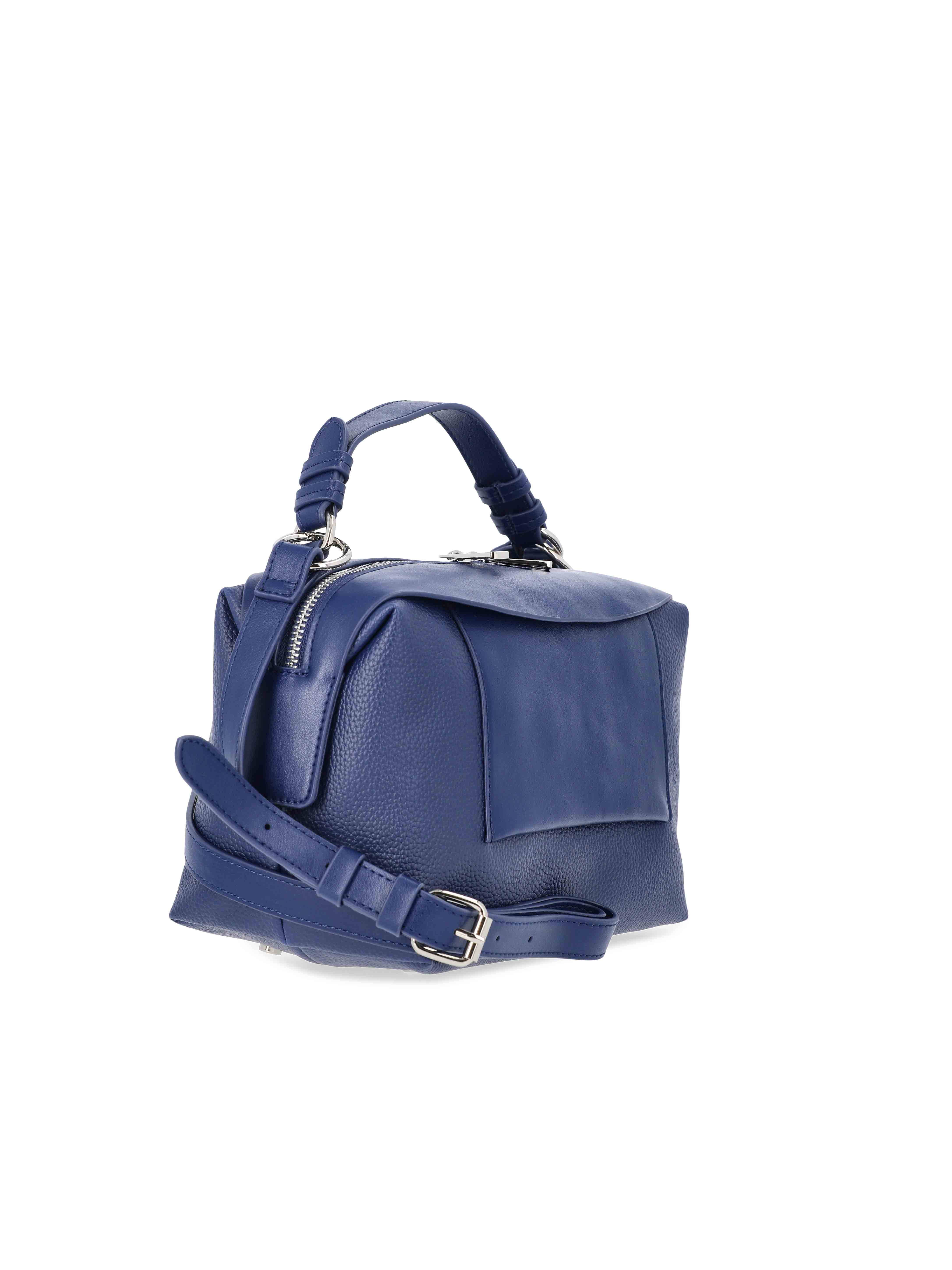 Free Assembly Women's Faux Leather Crossbody Handbag, Denim Blue