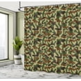 thumbnail image 4 of Ambesonne Camouflage Shower Curtain, Hunter in Forest, 69"Wx84"L, Green Brown Khaki, 4 of 4