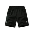 thumbnail image 3 of Pack of 5 Men's Sports Drawstring Shorts with Secure Zippered Pockets - Breathable and stylish polyester-polyester-blend for casual sports and everyday wear, casual solid color with a slight stretch, 3 of 6