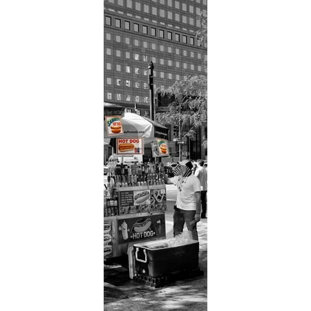 Safari CityPop Collection - NYC Hot Dog with Zebra Man IV Print Wall Art By Philippe