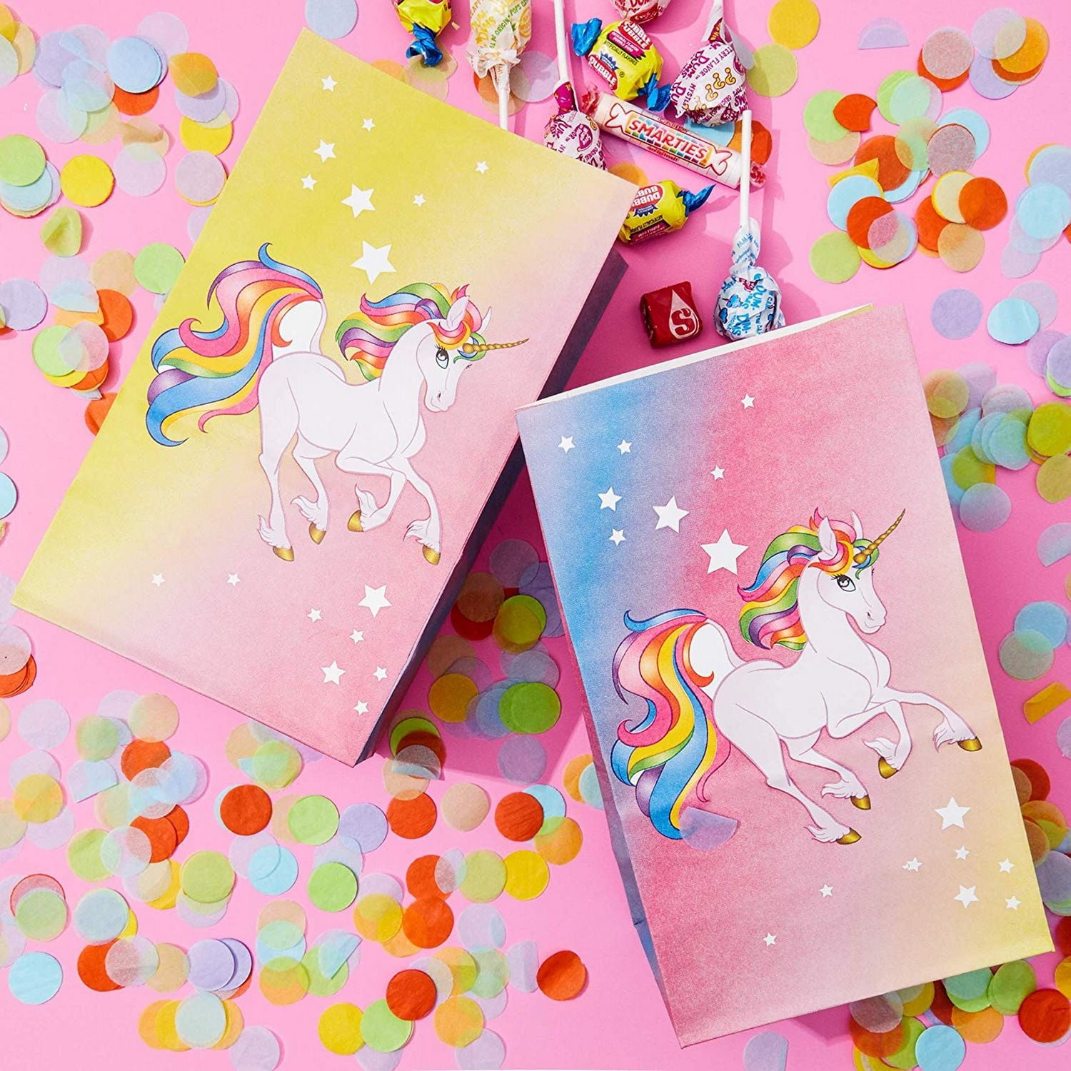 UNICORN PINK BIRTHDAY PARTY BAGS ~ RECYCLABLE LOOT TREAT FAVOUR GOODY BAG
