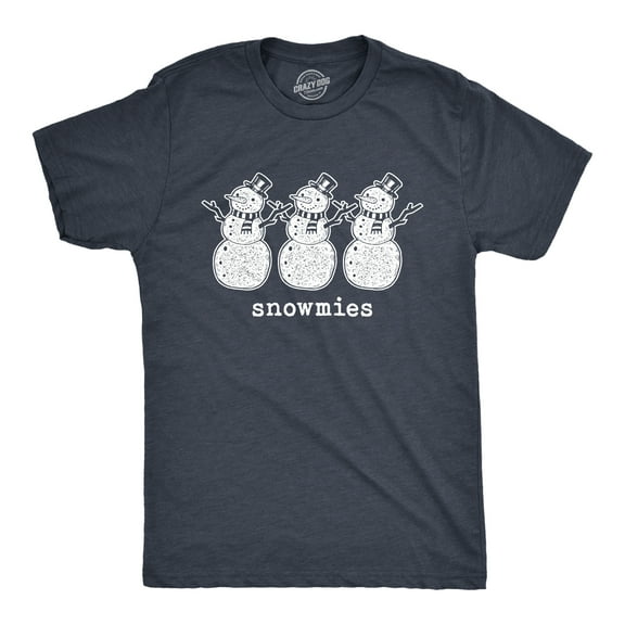 Mens Snowmies T Shirt Funny Snowmen Homies Friends Winter Season Graphic Tee Graphic Tees