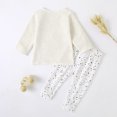 thumbnail image 4 of Vedolay Sets for Girls 2 Piece Outfits Print Long Sleeve Tee Shirt and Track Pants Set,White 0-6 Months, 4 of 5