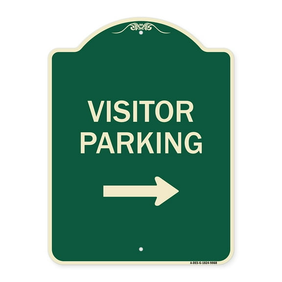 SignMission A-DES-G-1824-9868 18 x 24 in. Designer Series Sign - Visitor-Parking Right