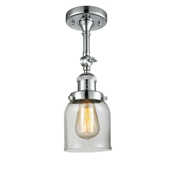 Innovations 1-LT LED Small Bell 5" Semi-Flush Mount - Polished Chrome - 201F-PC-G52-LED