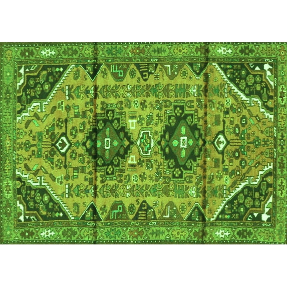 Ahgly Company Indoor Rectangle Persian Green Traditional Area Rugs, 4' x 6'