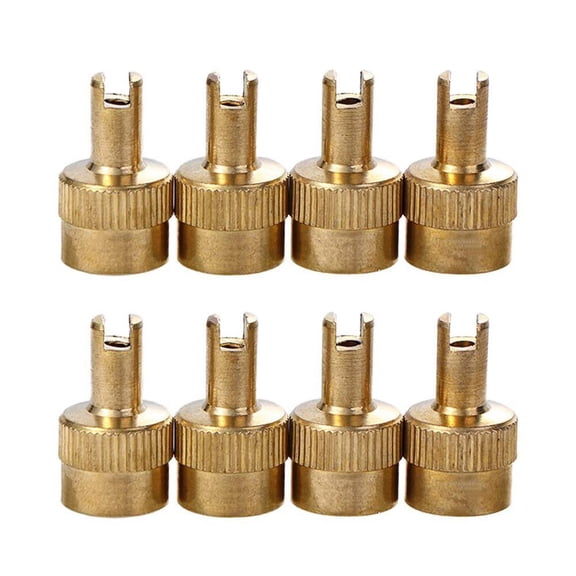 Tire Valve Caps with Core Remover 8-Pack, Slotted Head Dust Caps