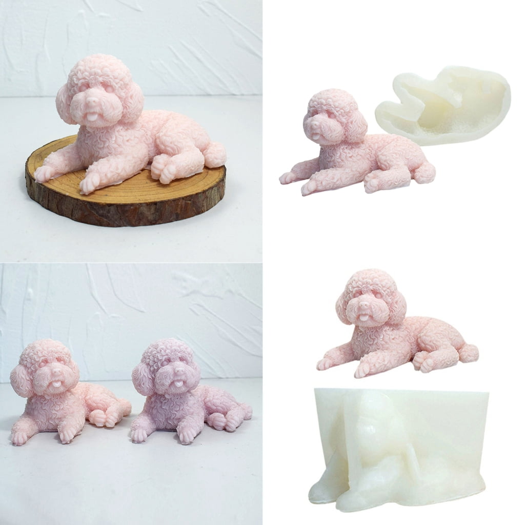 3D Dog Candle Mold Scented Candle Silicone Mould Resin Molds DIY Keychains Mold Chocolate Cake Mold Decors