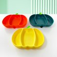 thumbnail image 3 of Suction Plate for Baby Toddler Halloween Pumpkin Silicone Feeding Plate 3-Divided Plates Kid Feeding Bowl Tableware, 3 of 5