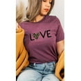 thumbnail image 2 of Love Leopard Print Heart Valentines Graphic Tee T-Shirt, 2 of 8