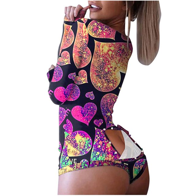 Mono corto con solapa abotonada funcional estampado con botones para mujer a la moda para adultos Pompotops ulkah936514