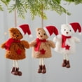 thumbnail image 6 of Christmas Plush Bear Ornament Desk Decor Cute Doll Hanging Pendant Holiday Scene, 6 of 6