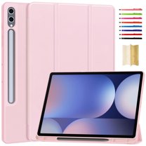 Case for Samsung Galaxy Tab S10  12.4" 2024, Folding Folio Ultra-Thin Smart PU Leather Tri-Fold Stand Stand Case Cover with Pen Holder for Samsung Galaxy Tab S10  12.4" 2024, Pink