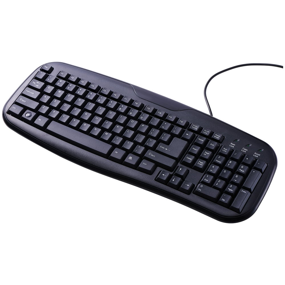 Onn Usb Connected SoftTouch Wired Keyboard, Black