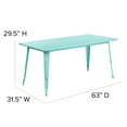 thumbnail image 5 of Emma + Oliver Commercial Grade 31.5" x 63" Rectangular Mint Green Metal Indoor-Outdoor Table, 5 of 8