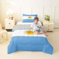 thumbnail image 4 of Manfei Argentinian Flag Twin Comforter Sets,Blue White Yellow Bedding Set,Light Gray Reversible,2pcs,1 Comforter and 1 Pillowcase, 4 of 7