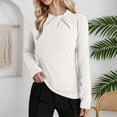 thumbnail image 2 of EDFBUYKRS Women's Plus Size Tie Front Blouse with Long Sleeves, Sizes L, 2 of 5