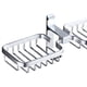 thumbnail image 5 of Naiovety Jabonera de baño doble portátil, sin perforaciones de aluminio, sin taladro, soporte para estante montado en la pared, caja de jabón Juegos de accesorios de baño, 5 of 6